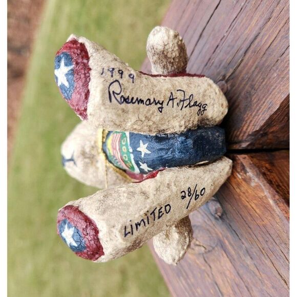 Rosemary Flagg Primitive Millennium Bear Signed Limited Edition Paper Mache Y2K - Picture 2 of 5